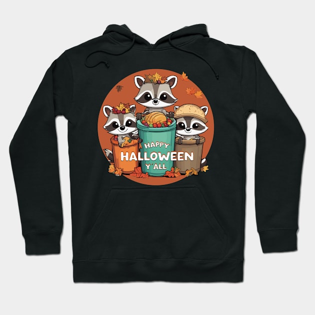 Racoon Halloween Party Hoodie by Kingrocker Clothing